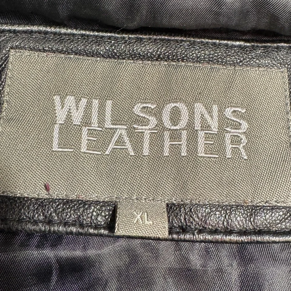 Wilsons Leather Black Genuine Leather Blazer Jacket Womens XL 3 Button